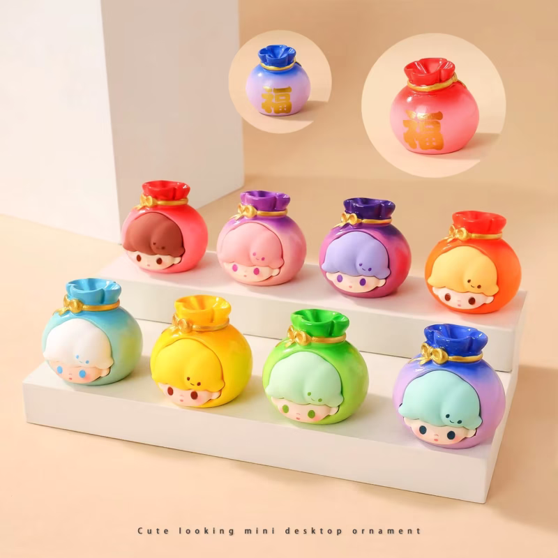 A Christmas gift set featuring eight adorable dimoo anime PVC flocked DIY action figures for desktops and cars is now available.
