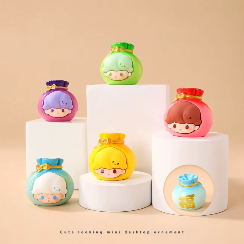 A Christmas gift set featuring eight adorable dimoo anime PVC flocked DIY action figures for desktops and cars is now available. - Image 2