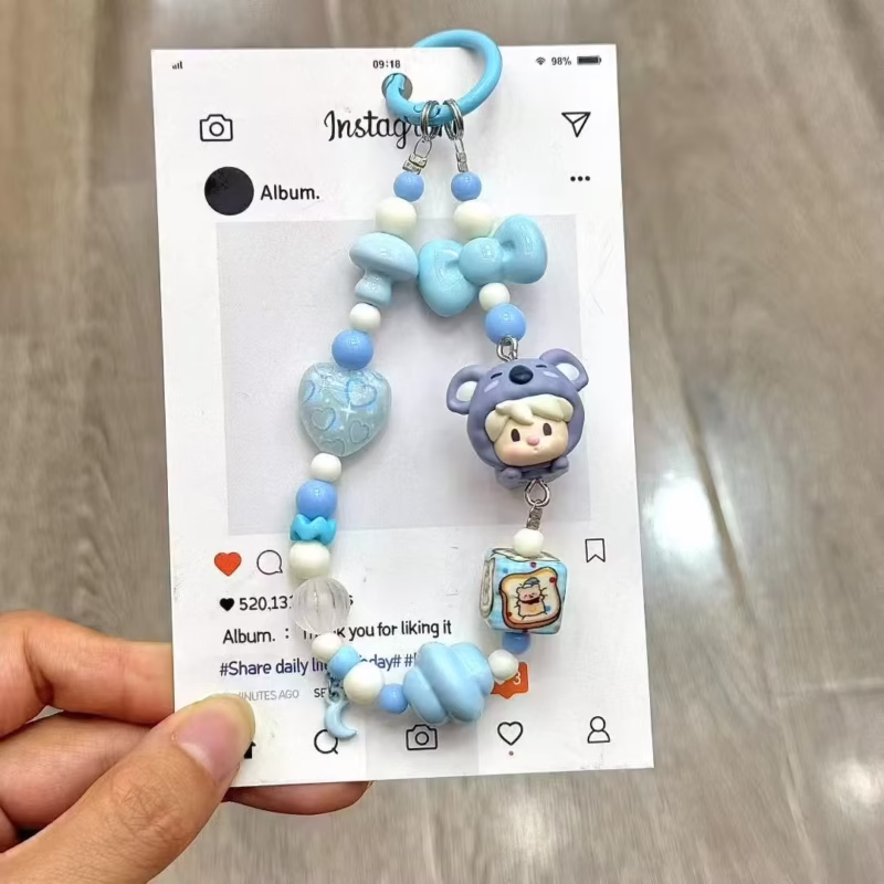 Diy Dimoo Crybaby Zsiga Mini Doll Beaded Adorable WDiy Dimoo Crybaby Zsiga Mini Doll Beaded Adorable Wr wrist Lanyard Phone Case Accessories: Charm Strap Doppamine Kawaii Beads Keychainsrist Lanyard Phone Case Accessories: Charm Strap Dopamine Kawaii Beads Keychains
