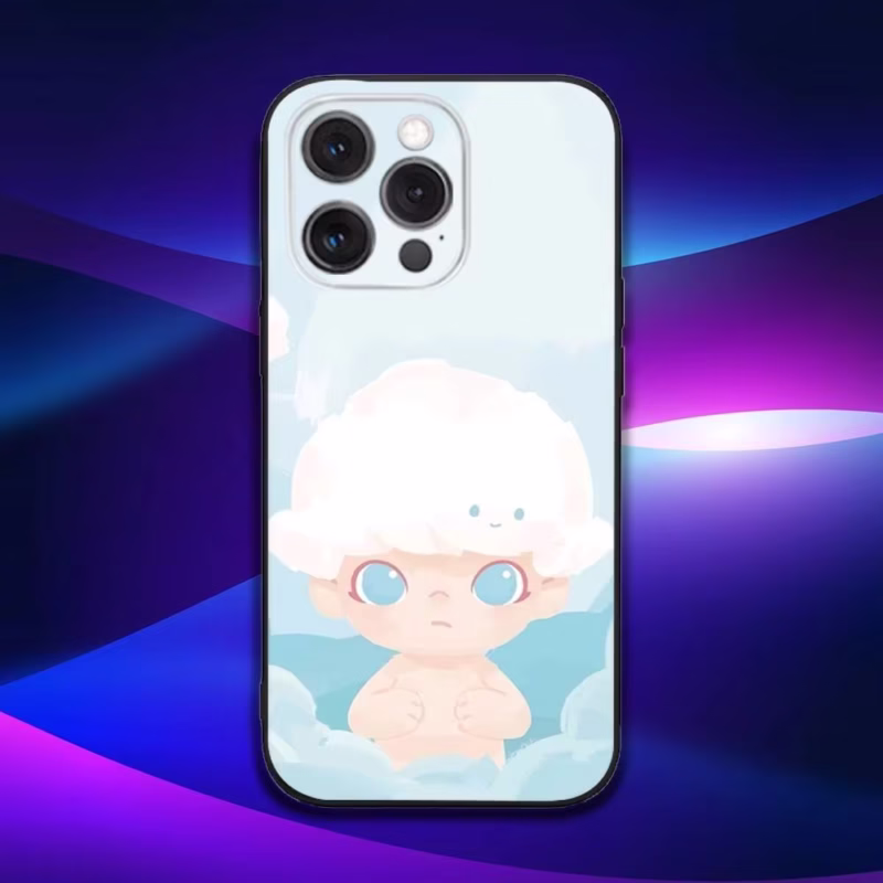 Adorable Little Boy D-Dimoo Mini Soft Black Cover for iPhone 16e,16,15,14,13,12,11,Pro,X,XS,Max,XR,Plus - Image 3