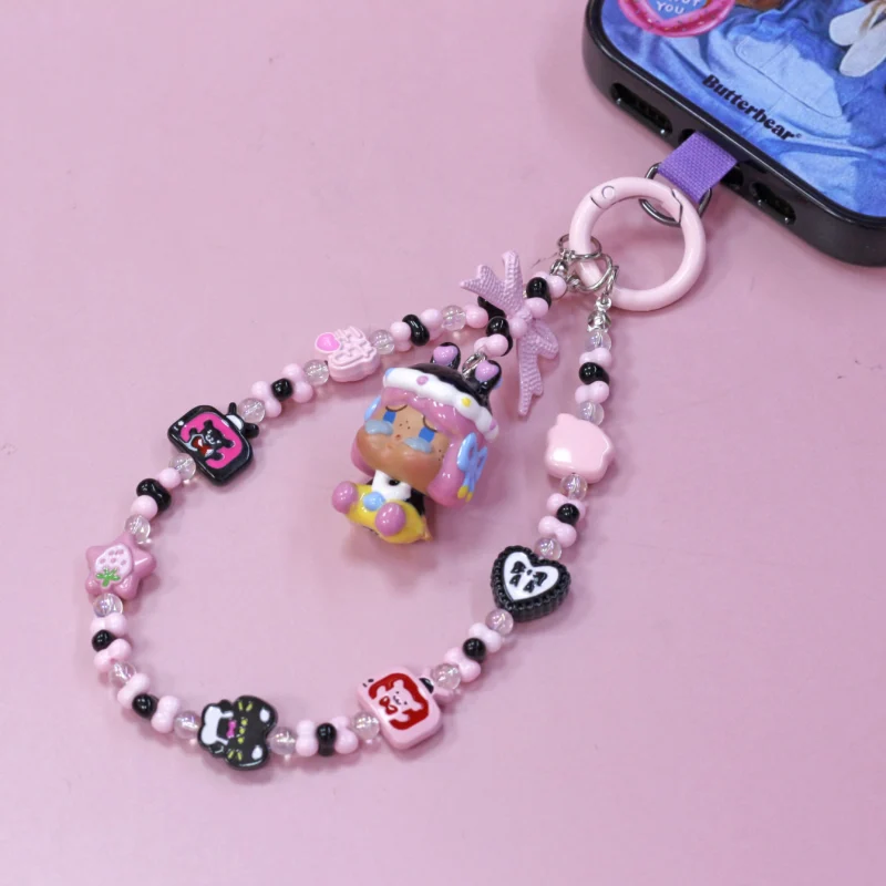 Pop Bean Student Gift: DIY Dimoo Crybaby Second Creation Cream Gel Painted Cell Phone Chainwith Kawaii Keyring and Beaded Chain - Image 3