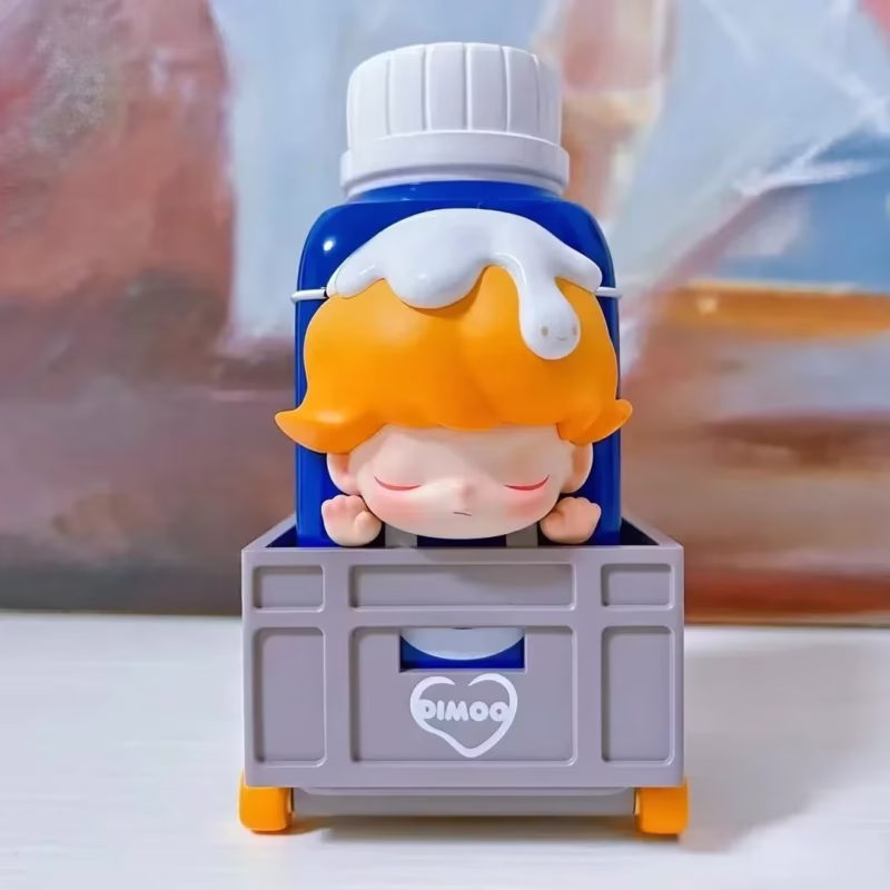Limited Collaboration: Exclusive Dimoo Yogurt Milk Blister Packge Figures Bottle Cow Kawaii Figurines Collections Toys