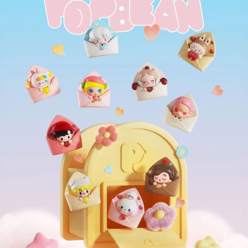 Valentine's Day Surprise for Girls: New Pop Bean Love Letter Series Mini Dolls Kawaii Anime Figure Adorable Desktop Model Molly Sp Dimoo