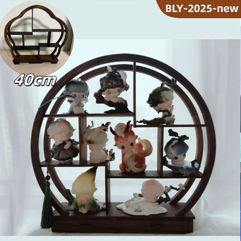 40x40cm Cup Series Shelf Dimoo Stories Toys in Blind Boxes Desktop Storage Rack with Mystery Box Action Figure Surprise Model