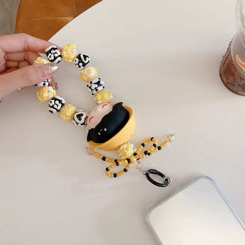 Dimoo Fashion Blind Box Accessories Kawaii Student Keychain Backpack Pendant Mobile Chain With Beads Diy Gift Decoration