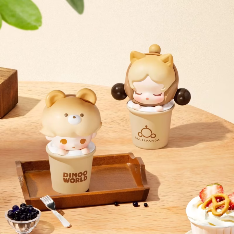 Gift Collection for Girls: Real Pop Bean Dubble Tea Series Mini Dolls Adorable Action Figure SP Dimoo Limited Desktop Ornament