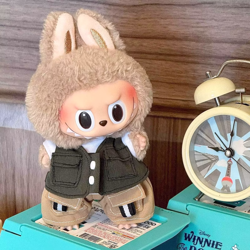Overalls Casual Denim 3-Piece Set, 17cm Labubu Outfit, Tiny Gentleman DIMOO Outfit - Image 2
