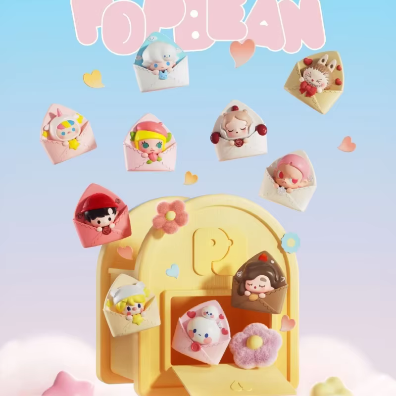 Kawaii Anime Figure Cute Desktop Model Molly Sp Dimoo Surprise Gifts Collection Original Pop Bean Love Letter Series Mini Dolls