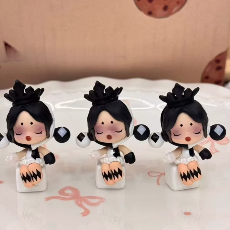 Pen Keychain Fashion DIY Skullpanda Dimoo Mini Figure Customized Ornament Miniature Toy Handmade Tiny Doll - Image 4
