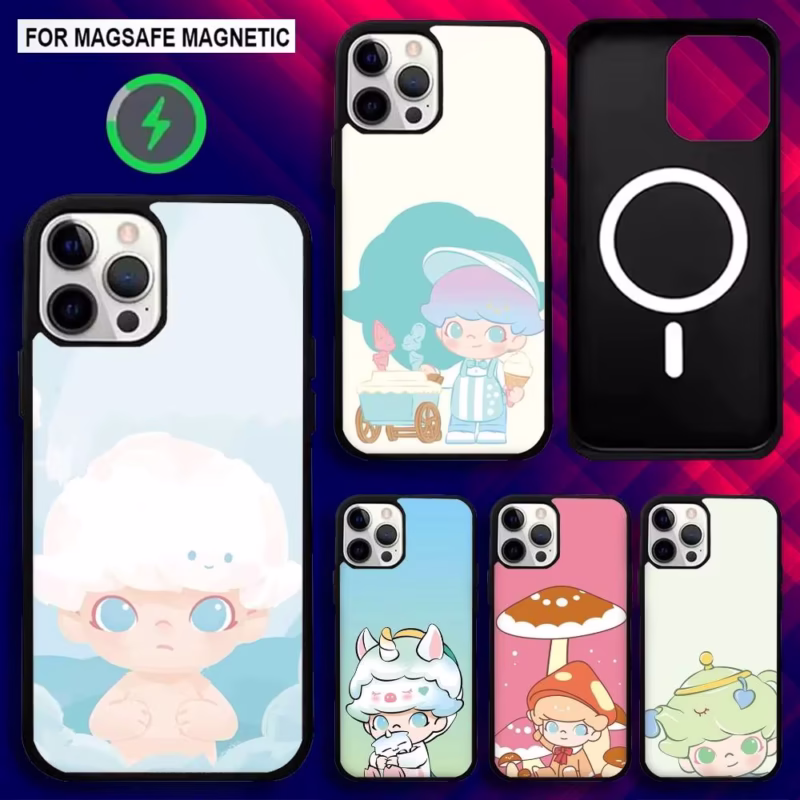 Adorable Boy D-Dimoo Tiny Magsafe Magnetic Wireless Charging Phone Case for iPhone 16e,16,15,14,13,12,11,Plus,Pro,Max - Image 3